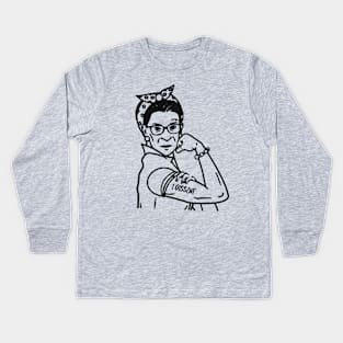 RBG - I dissent - Rosie Riveter - We can do it Kids Long Sleeve T-Shirt